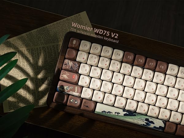 75% Wireless Mechanical Keyboard with QMK/VIA, WD75 V2 Retro Creamy Gaming Keyboard