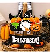 Ni-JASW Halloween Gnomes Hanging Sign, Wooden Door Wall Welcome Hanger Decor