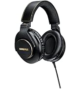 Shure SRH840A Professional Studio Headphones, Black, Wired, Over Ear, Noise Control, 1 Count