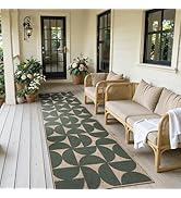Lahome Semi Circle Easy Jute Kitchen Runner Rug, 2x8 Washable Green Rug for Entryway Non Slip 8ft...