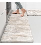 KIMODE Anti Fatigue Kitchen Mats for Floor 2 Piece, Cushioned Abstract Kitchen Rugs,Memory Foam K...