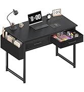 DLisiting Small Desk with Fabric Drawers for Bedroom, 32 Inch Gaming Desk with 2 Drawers for Smal...