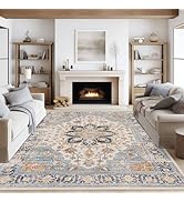 Rugland 8x10 Area Rugs - Stain Resistant Washable Rug, Anti Slip Backing Rugs for Living Room, Vi...