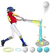 EagleStone Tee Ball Set for Toddlers, T Ball Sets for Kids 3-5, W/ 6 Large Balls, Adjustable TeeB...