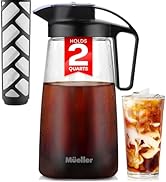 Mueller Cold Brew Coffee Maker, 64 oz Tritan Fortified Pitcher, Pour Spout Handle Lid, Resilient ...