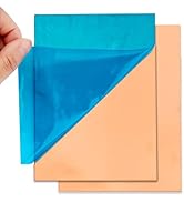C110 Copper Sheet Metal - 6'' x 4'' x 0.04"(18 Gauge), 2 Pcs Copper Sheets for Crafting, Copper M...