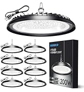 New Super Bright Ultra-Thin 200w High Bay Led Shop Lights| 30000LM 5000K UFO Led High Bay Light w...