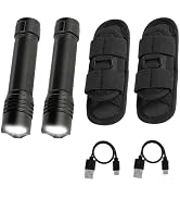 KunHe Rechargeable Flashlight High Lumens, Tactical Flashlight with Belt Holster, Bright LED Duty...