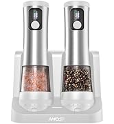 Electric Salt and Pepper Grinder Set, Upgraded 2-Speed Setting, External 5 Adjustable Coarseness,...