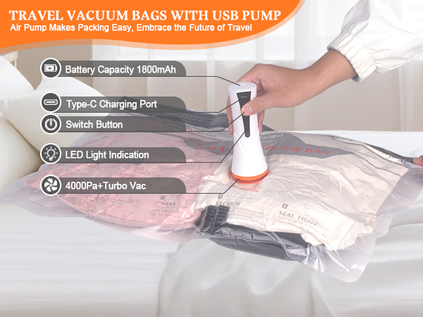 Wireless Pump Travel Storage Bags Set
