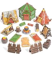 Warmtree 17 Pcs Camp Terrain Building Set,Terrain Scenery for Tabletop Miniatures Wargame,Tableto...
