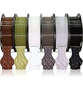 1.75mm 3D PLA Filament 6 in 1 Bundle: Black, White, Light Grey, Dark Grey, Brown, Army Green; 6 N...