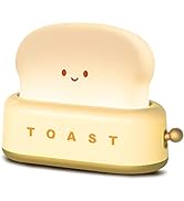 QANYI Small Table Lamp, Cute Toast Bread LED Bedroom Nightstand Light with Timer and Rechargeable...