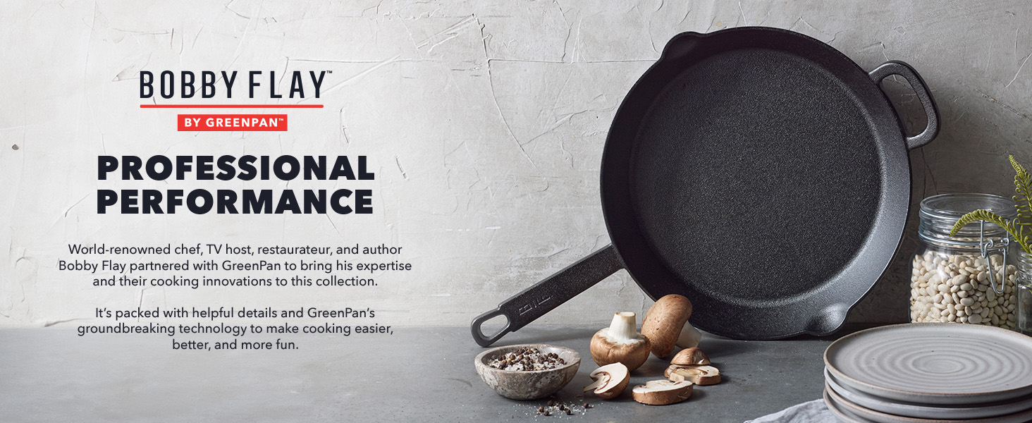 GreenPan, Ceramic Nonstick, PFAS-Free, Non-Toxic, Cookware, Frypans, Bobby Flay