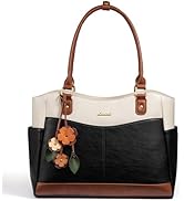 LOVEVOOK Laptop Bag for Women, Original Vintage Work Tote Bag Computer Office Teacher Bag with Fl...