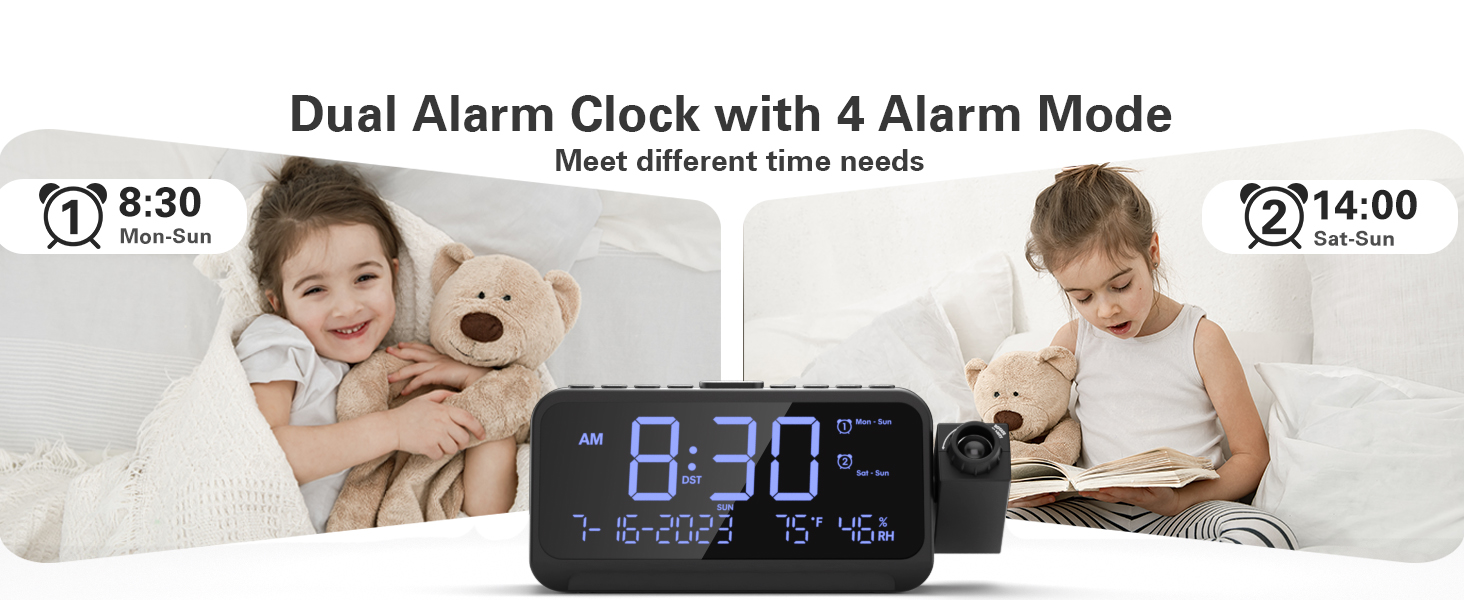 dual alarm clocks for bedrooms