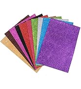 EORTA 10 Pieces A4 Glitter Foam Paper Sheets Sparkling EVA Sponge Paper Multicolor for Handmade D...