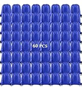 KUUQA 60Pcs Blue Drawstring Backpack Bag Sack Drawstring Bags Bulk String Bags Storage Bags for S...