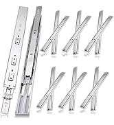 JI2OOYI 22 Inch 6 Pairs (12pcs) Soft Close 3 Fold Full Extension Ball Bearing Side Mount Drawer S...