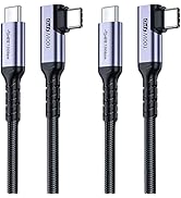 SUMPK USB C 3.1 Data Cable 10FT 2 Packs, Right Angle 100W Gen 2 Fast Charging 10Gbps High Speed T...
