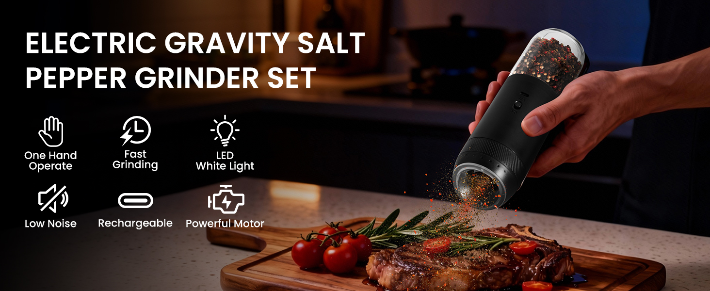 electric pepper and salt grinder gravity salt and pepper grinder auto salt and pepper grinder set