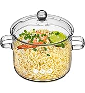 Angoily Simmer Pot, Glass Potpourri Tea Pot with Lid for Stove, 1900ml 66 Oz Clear Cooking Saucep...