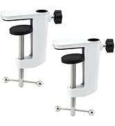 Lifexciting 2pcs Heavy-Duty Metal Desk Clamp, Table Mount Mic Stand Holder Bracket C Clip for Mic...