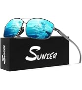 Sunier Polarized Sunglasses for Men, Premium Lightweight Al-Mg Shades with Spring Hinges 100% UV4...