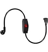 Short Outdoor Extension Cord with On/Off Switch - 2FT Waterproof 3 Prong Extension Cord with Inli...