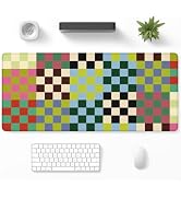 Niniubye Desk Mat, Large Gaming Mouse Pad, 32" x 12", Cute Retro Checkered | Waterproof Desk Pad,...