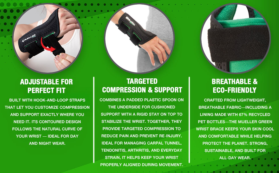 Green Fitted Wrist Brace