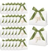CINSOEN 24 PCS Small Thank You Gift Bags, 4.7x4.1x2.5 Inches Mini Baby Shower Favors White Party ...