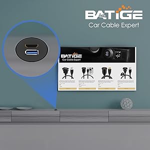 BATIGE - USB 3.0 &amp;amp; HDMI CAR MOUNT FLUSH CABLE scenes