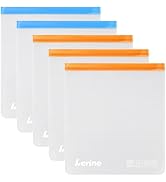 Lerine Reusable 2 Gallon Freezer Bags Dishwasher Safe, Reusable Freezer Bags 2 Gallon Capacity 13...