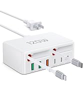 2026 Latest USB C Charger Block, 8 in 1 GaN Retractable Charger Station Hub with Lightening &amp; Typ...