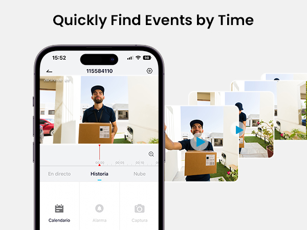 Quickly find events by time