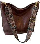 Fashion Hobo Bags for Women Vegan Leather Crossbody Bag with Guitar Strap Shoulder Purses and Han...