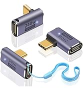 Duttek USB C 90 Degree Adapter 240W, USB C Right Angle Adapter 40Gbps, 90 Degree USB C Adapter PD...