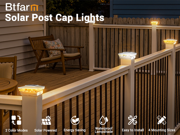 4x4 solar post cap lights