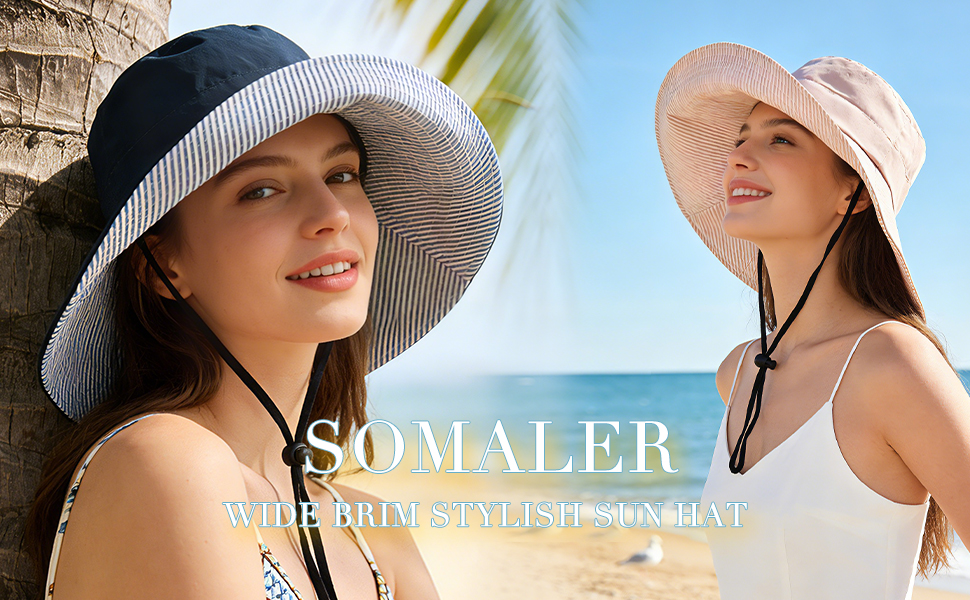 Wide brim sun hats for women