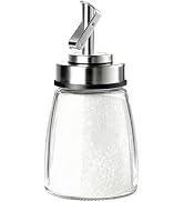 TIWPAJS Glass Sugar Dispenser with Stainless Steel Lid, Automatic Pour Spout, Sugar Container for...