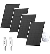 Zivif Solar Panel Charger, 2W Solar Panel for Security Camera with Micro USB &amp; USB-C Port for Rec...