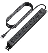 HHSOET Metal 360° Rotating Mountable Power Strip, 8 Outlet Gaming Table Mounted Long Power Strip,...