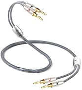 Impeto Audiophile High-End Speaker Cables Hi-fi Series 14AWG Cotton Net Braided, Featuring Gold P...
