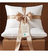Bedsure Bed Pillows Queen Size Set of 2 -Hotel Quality Down Alternative Support Gusseted Pillow f...