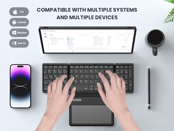foldable bluetooth keyboard with touchpad