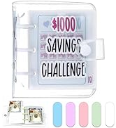 Dreamplay Mini Money Saving Binder, $1000 Money Saving Challenge Book Budget Binder with Envelope...
