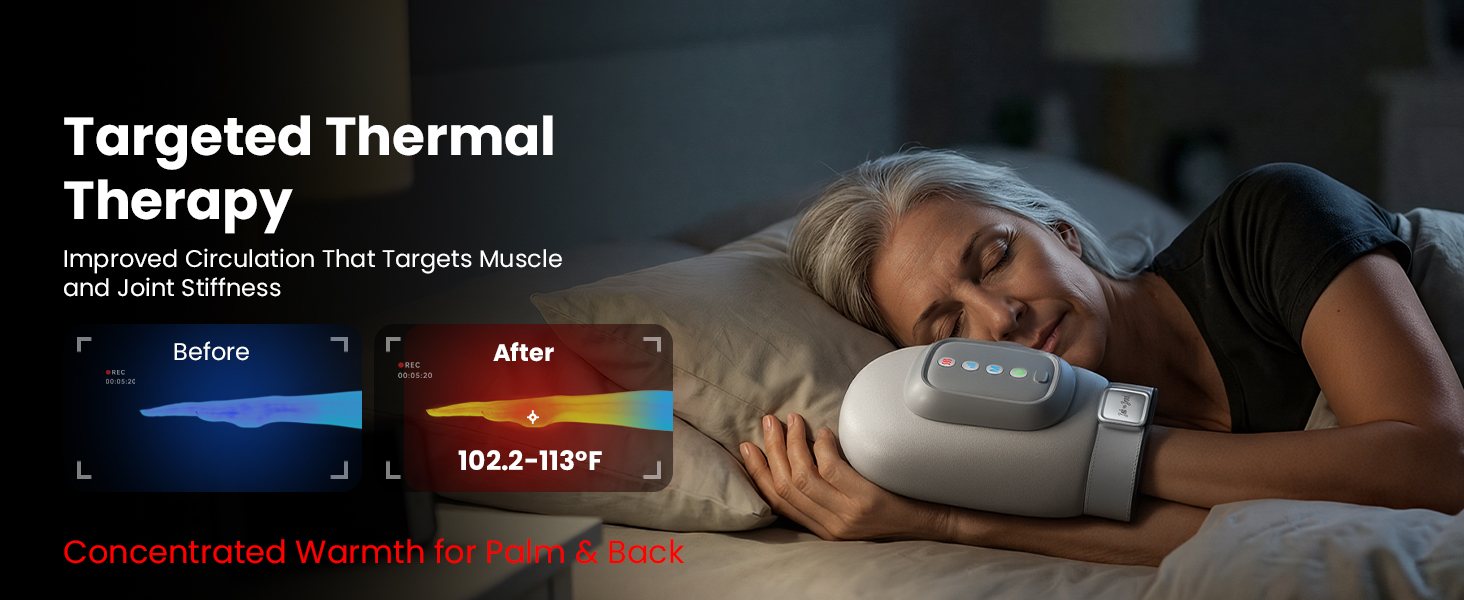 professional hand massager for arthritis and carpal tunnel with heat and compression UL certified