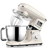 Stand Mixer with LED Display &amp; Timer 6.5QT Stainless Steel Bowl, 1350W 6-Speeds Electric Kitchen ...