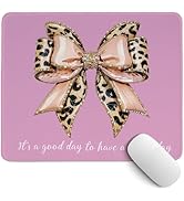 PaJiaNi Pink Leopard Bow Mouse Pad,Coquette Pink Cheetah Bow Desk Pad,Girly Preppy Positive Affir...